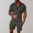 Conjunto Shorts Masculino | Slim Fit Verão, Manga Curta