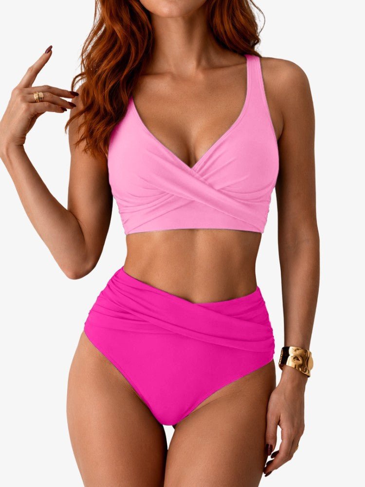 Bikini Feminino Cintura Alta de Duas Peças
