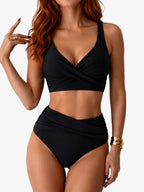 Bikini Feminino Cintura Alta de Duas Peças
