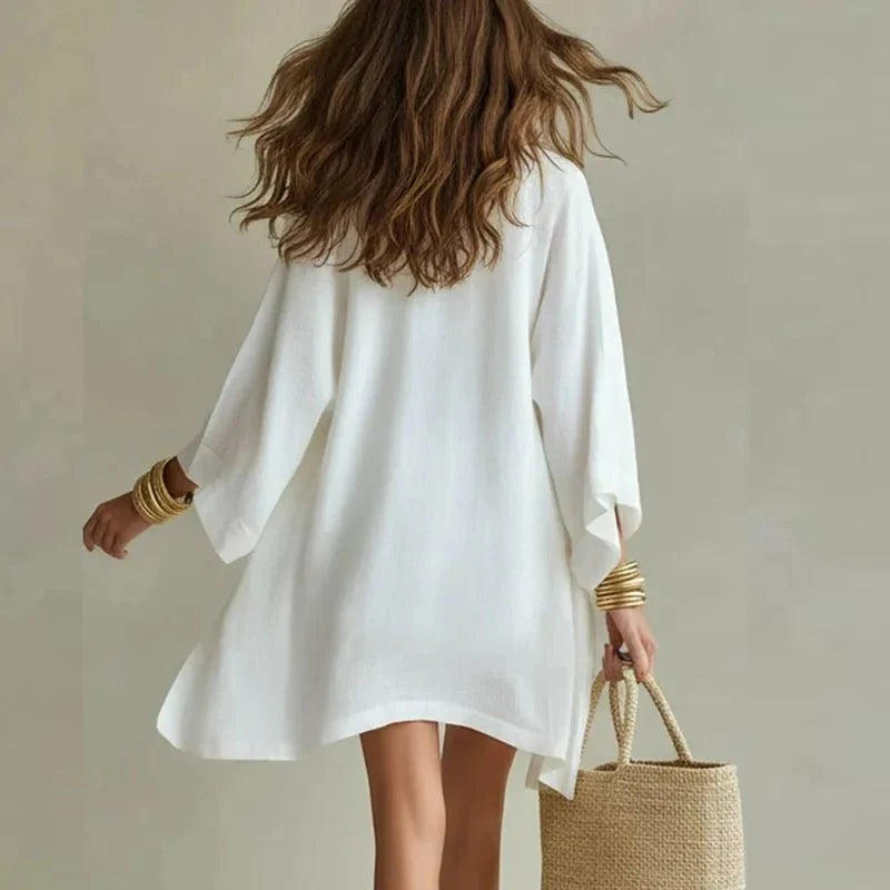 Conjunto de shorts para mulher | Top, shorts e camiseta | Algodão-linho