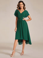 Vestido de Mulher em Chiffon Assimétrico | Cintura Império