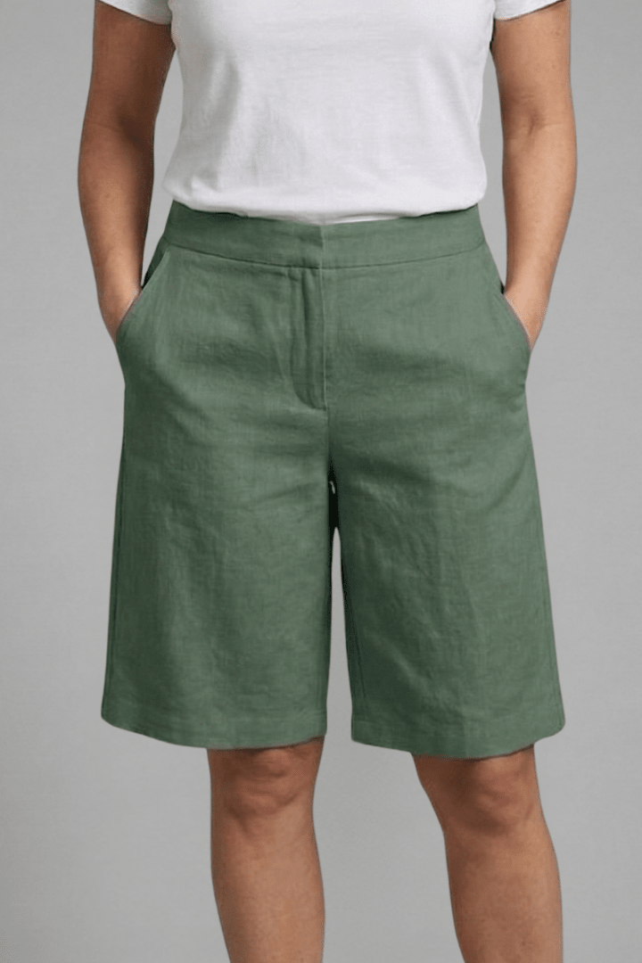 Shorts Feminino Cintura Alta Algodão Elástico