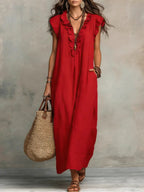 Ottoline | Vestido Longo Feminino Linho Boho