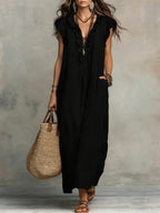 Ottoline | Vestido Longo Feminino Linho Boho