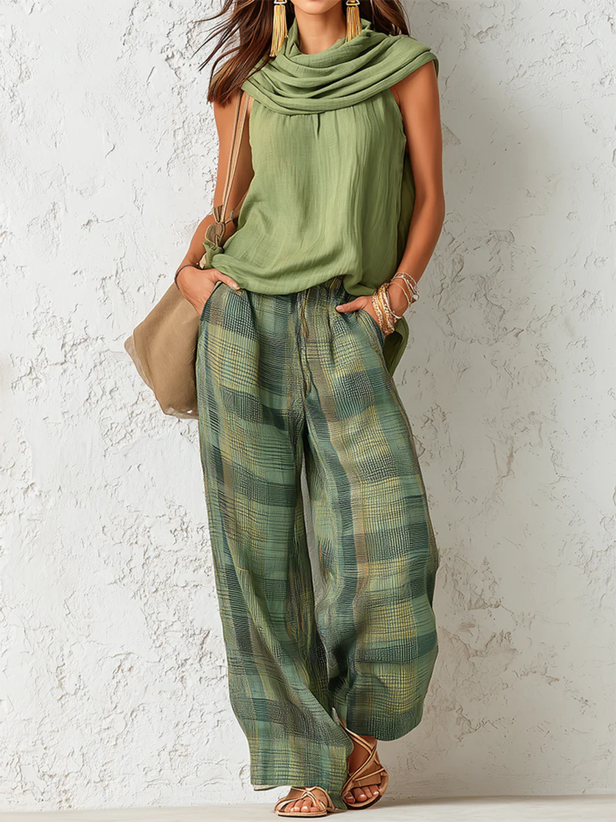 Elowen | Conjunto Feminino Blusa e Calça Wide Leg Floral