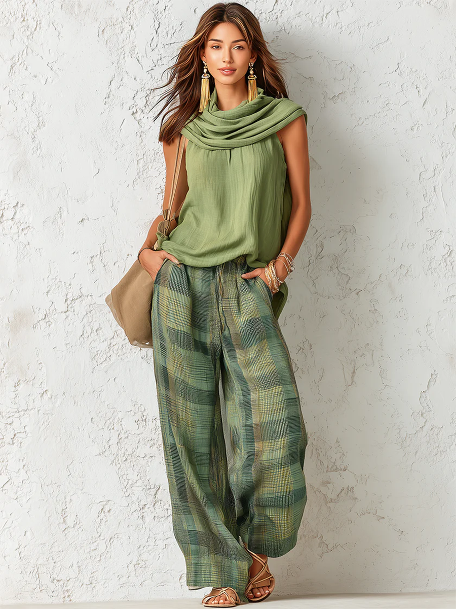 Elowen | Conjunto Feminino Blusa e Calça Wide Leg Floral