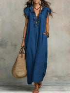 Ottoline | Vestido Longo Feminino Linho Boho