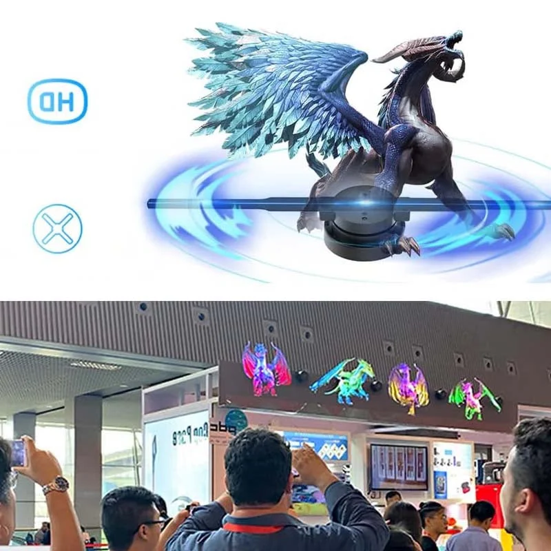 Projetor LED Fan Holograma 3D | Efeito Realista, Alta Resolução | Gigi