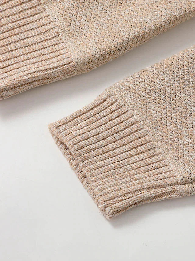 Esme | Homem Cardigan Malha Canelada Fecho Completo Gola Alta
