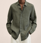 Elsa | Camisa Masculina Algodão Linho Corte Reto
