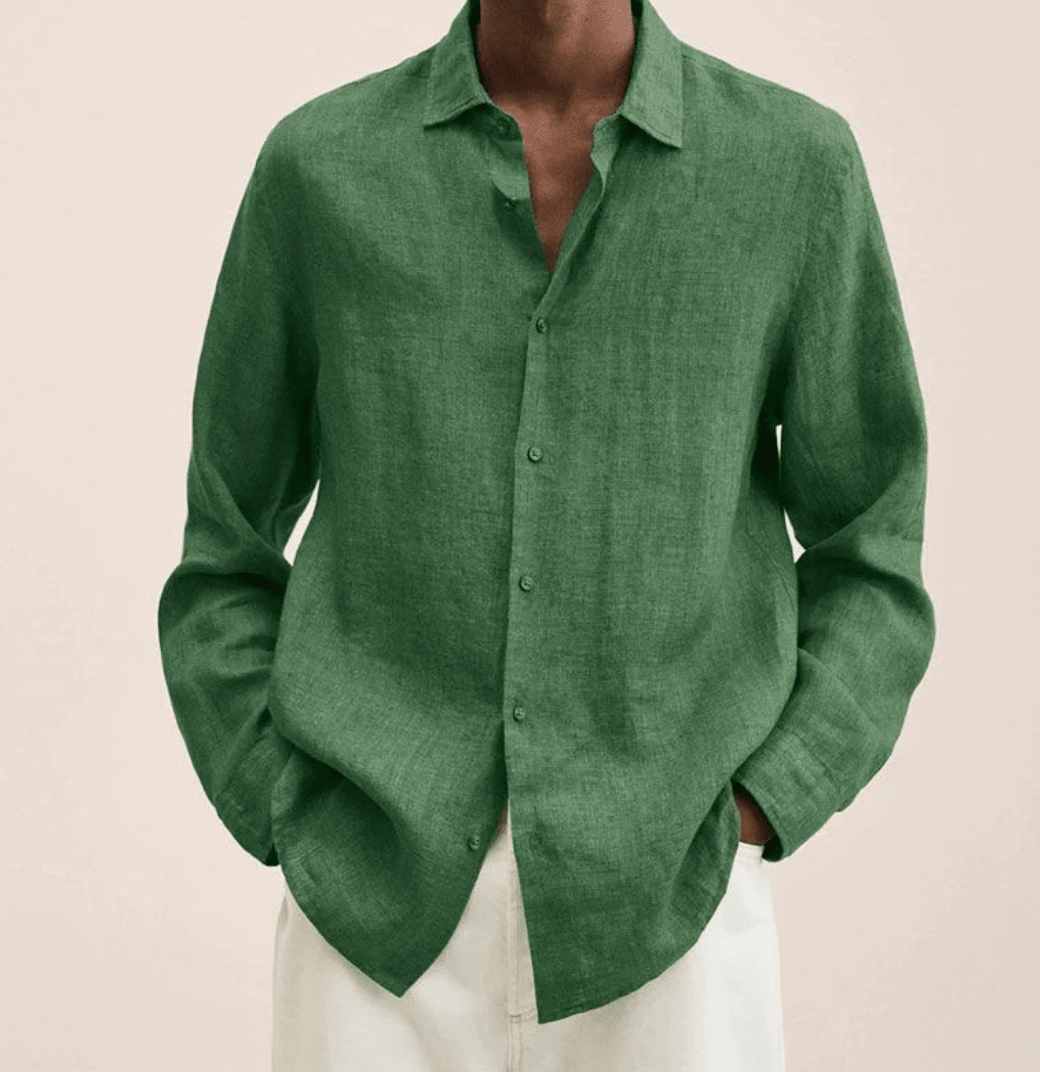 Elsa | Camisa Masculina Algodão Linho Corte Reto