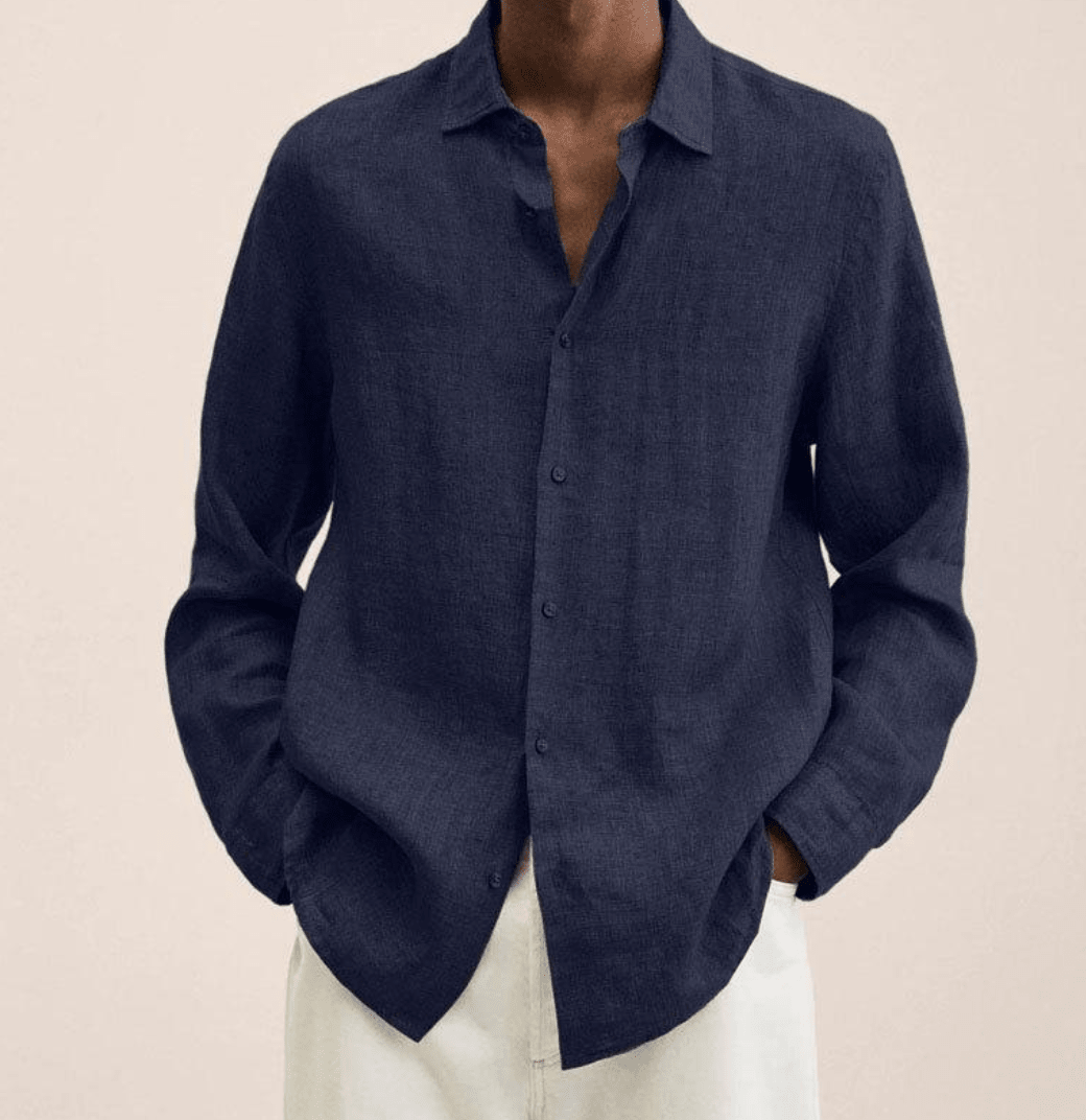 Elsa | Camisa Masculina Algodão Linho Corte Reto
