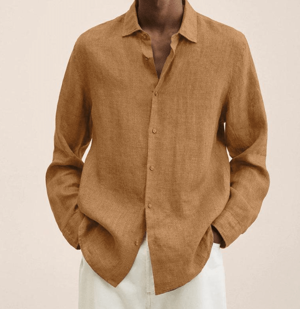 Elsa | Camisa Masculina Algodão Linho Corte Reto