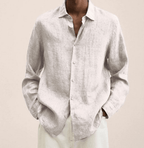 Elsa | Camisa Masculina Algodão Linho Corte Reto