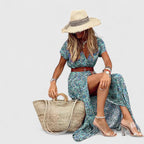 Saoirse | Vestido Maxi Boho Feminino Decote V