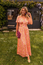 Halle | Vestido Longo Floral Feminino Decote V