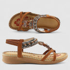 Saoirse | Sandálias Ortopédicas Femininas T-Strap Boho