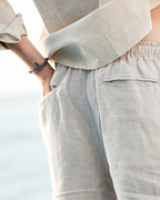 Jolie | Homem Shorts Linho Corte Reto