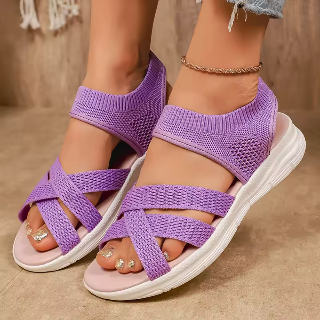 Sandálias Plataforma Femininas | Trama Tricotada, Sola Borracha