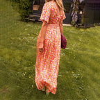 Vestido Maxi Feminino Decote V