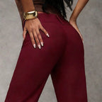 Calças Femininas Flare | Cintura Alta, Wide-Leg | Estilo Casual