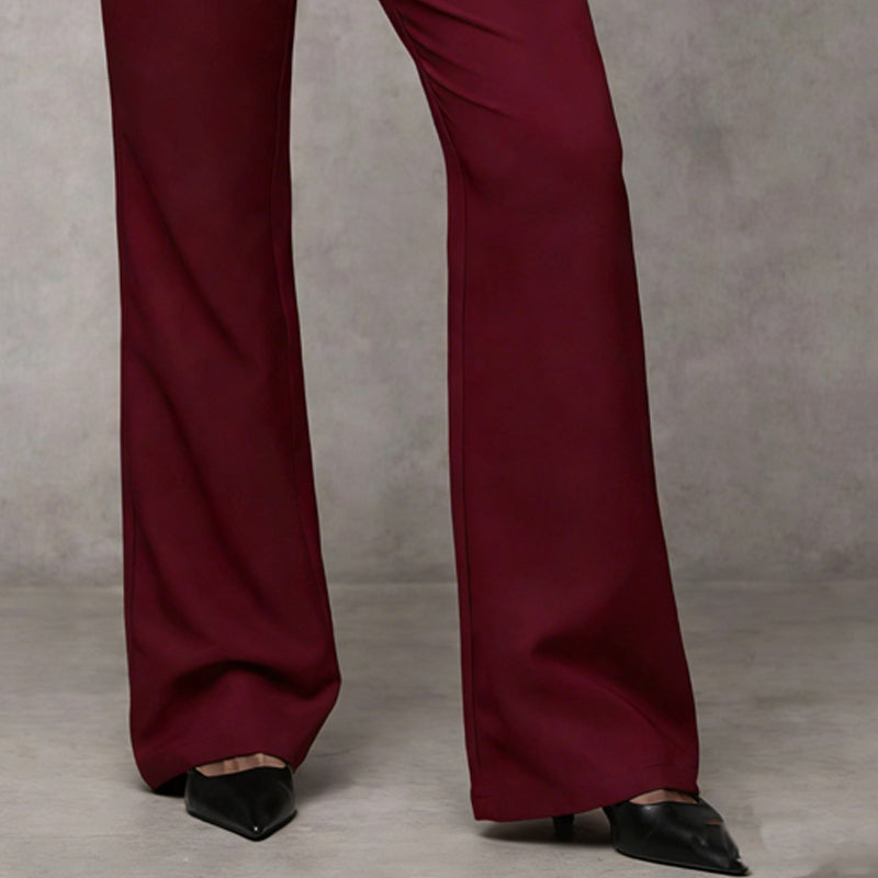 Calças Femininas Flare | Cintura Alta, Wide-Leg | Estilo Casual
