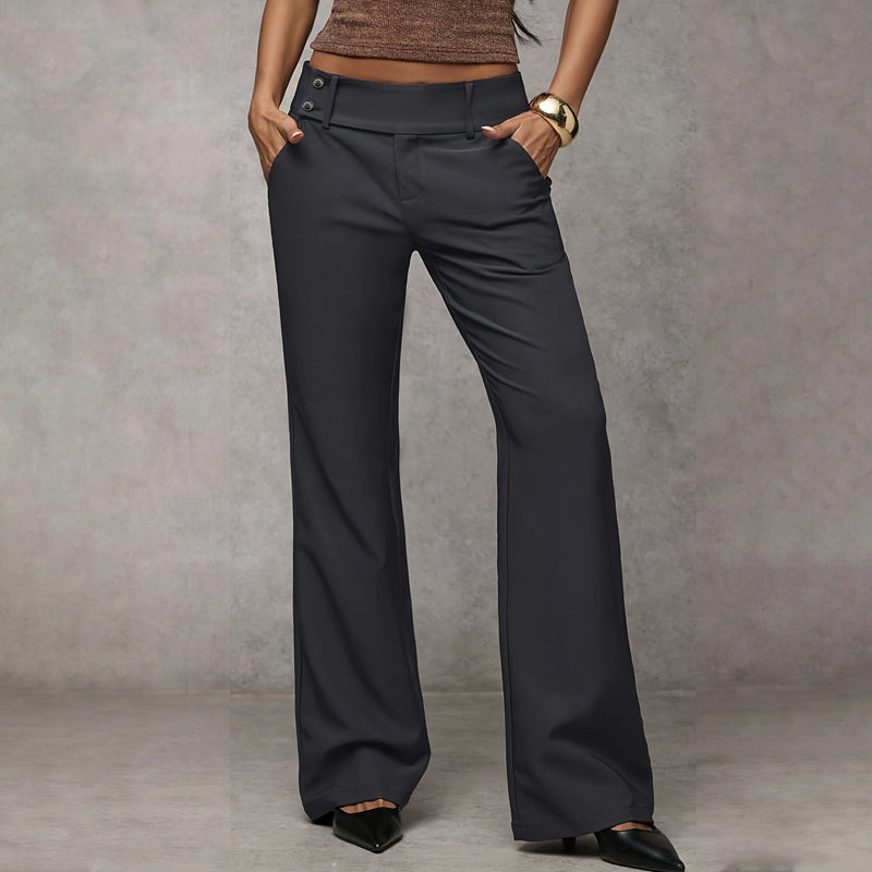 Calças Femininas Flare | Cintura Alta, Wide-Leg | Estilo Casual