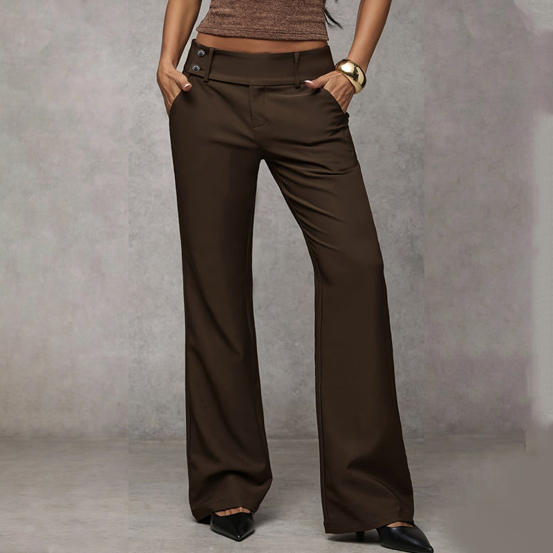 Calças Femininas Flare | Cintura Alta, Wide-Leg | Estilo Casual
