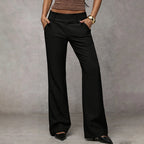 Calças Femininas Flare | Cintura Alta, Wide-Leg | Estilo Casual