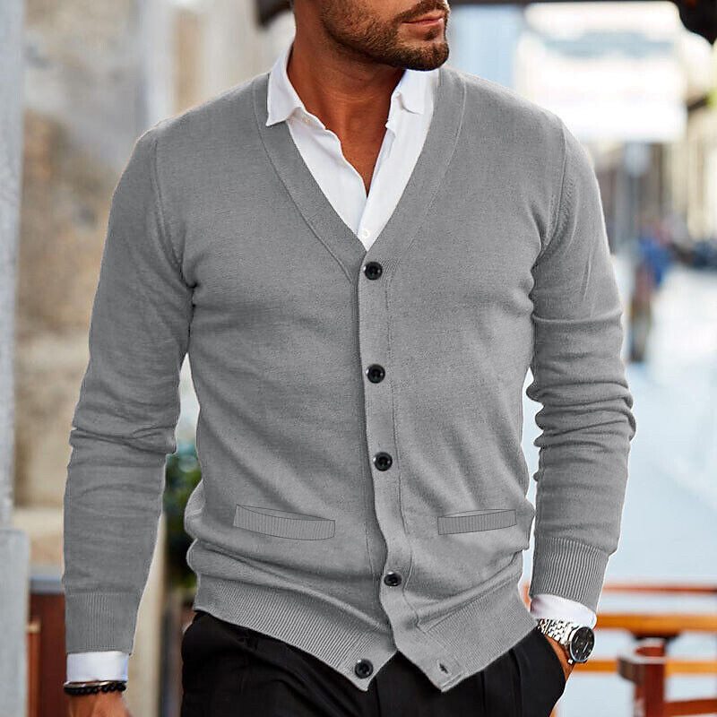 Vera | Homem Cardigan Botões Decote em V