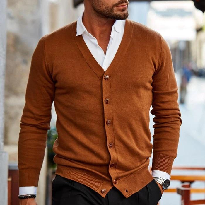 Vera | Homem Cardigan Botões Decote em V