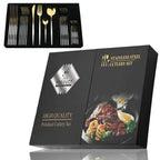 Conjunto de Talheres em Aço Inox 24 Peças | Nova | Dourado, Preto, Rosa