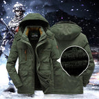 Homens Parka Média Comprimento com Capuz e Fecho de Correr