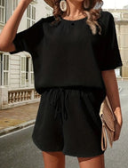 Conjunto de Short e Blusa Canelado para Mulheres | Confortável e Elegante