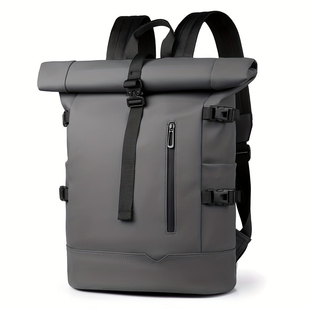 Mochila Masculina Roll-Top Impermeável para Laptop