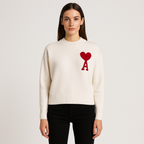 Yvaine | Mulher Camisola Oversized Gola Redonda Motivo Coração