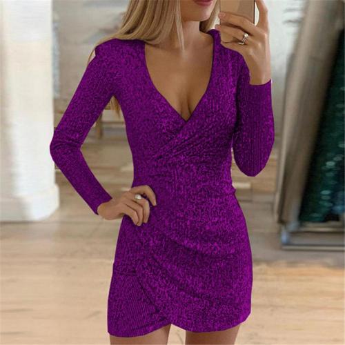 Romilly | Mulher Vestido com Lantejoulas Wrap Brilhante
