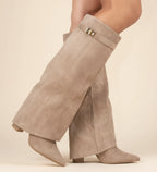 Dahlia | Botas Femininas Slouch Cano Alto Bico Fino