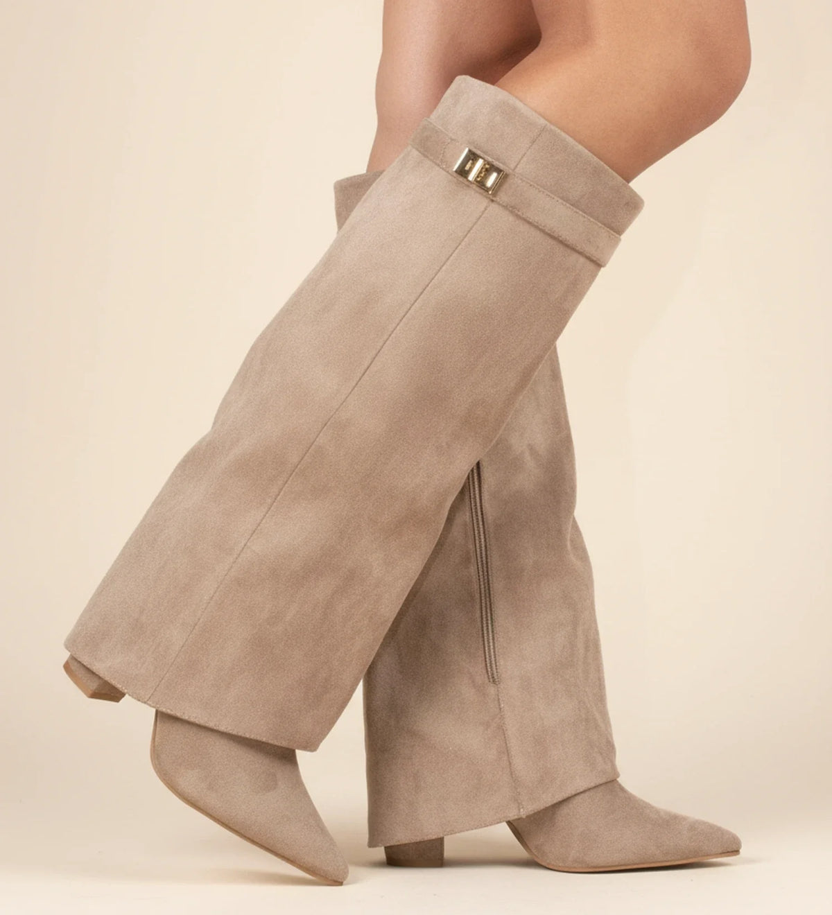 Dahlia | Botas Femininas Slouch Cano Alto Bico Fino