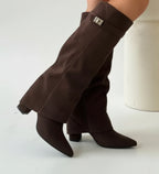 Dahlia | Botas Femininas Slouch Cano Alto Bico Fino
