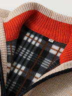 Esme | Homem Cardigan Malha Canelada Fecho Completo Gola Alta