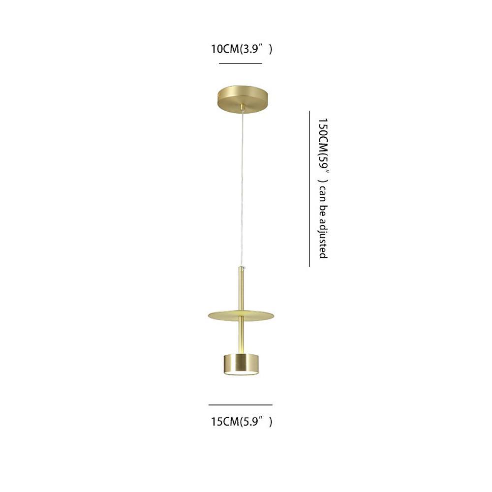 Xanthe | Candeeiro Suspenso de Metal | Ilha de Cozinha, LED, Dourado | 1 Lâmpada